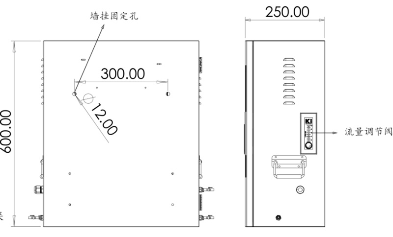 飲用水水質(zhì)監(jiān)測設(shè)備側(cè)視圖